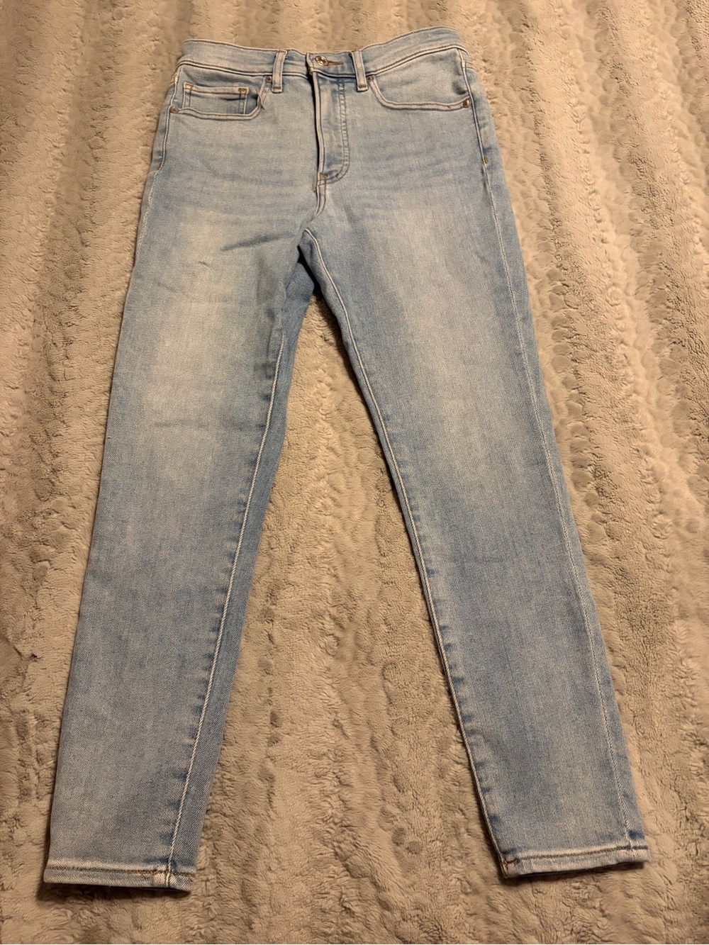 Express Light Wash high Rise Cropped Skinny Jeans